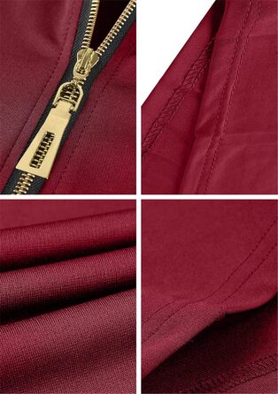 Жіноче облягаюче міні-плаття OMZIN з глибоким вирізом та блискавкою, бордовий (M)