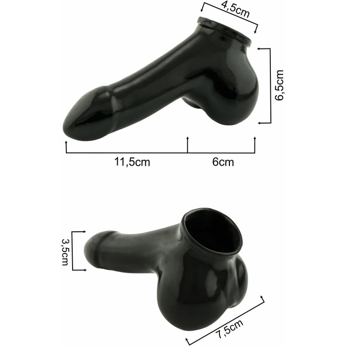 Провізор Latex Penis Sleeve S - 11.5 см, Чорний, Зроблено в Німеччині