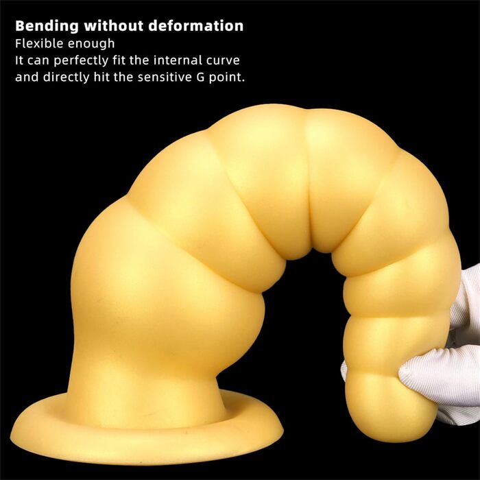 Анальні кулі з силікону Hrekssi Gold – великі, з присоскою, для масажу простати та вагінальної стимуляції. Іграшки для дорослих