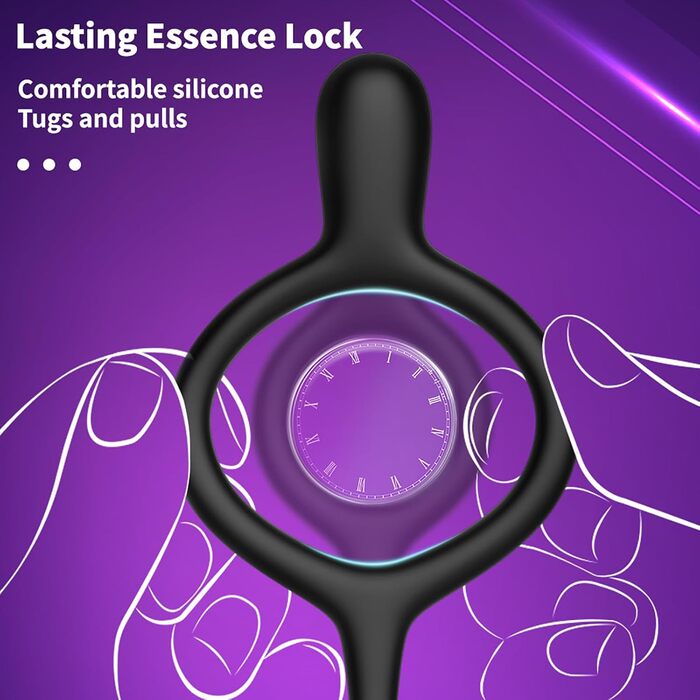 Вібратор для анусу ChicLSQ з кільцем для пеніса та стимуляцією простати. Анальний плаг з пультом керування, 9 режимів вібрації. Секс-іграшки для чоловіків та пар.