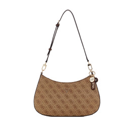 Жіноча сумка через плече GUESS Noelle II з верхнім замком, коричнева з логотипом Latte Logo