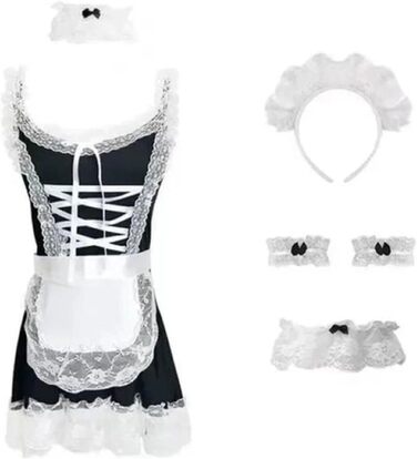 Костюм для рольових ігор: сукня покоївки/дівочки в стилі аніме Lolita, сексуальний костюм для косплею, вечірки, сцени, преміум-якість