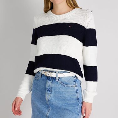 Двосторонній шкіряний ремінь Tommy Hilfiger для чоловіків, Casual для джинсів, срібляста пряжка, розмір M, білий/чорний