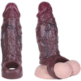 Сліп для пеніса з рідинного силікону з кільцем для яєчок, подовжувач пеніса для збільшення та затримки еякуляції. Інтим-іграшка для чоловіків.