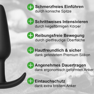 Анальні плагіди набір з безпечного силікону, оригінальний набір анальних іграшок для жінок та чоловіків, анальні плагіди для початківців та досвідчених, чорного кольору