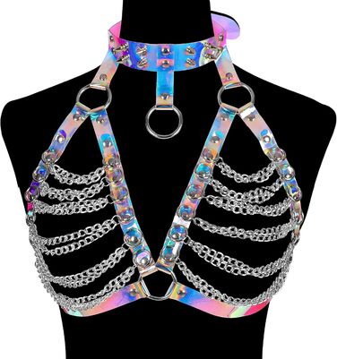 Жіночий шкіряний корсет-нагрудник PETMHS Punk Gothic з лазерним малюнком