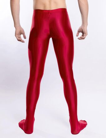 Чоловічі лосини з еластичною тканиною, прозорі, з підтяжками, штани-мешки, прозорі колготки (Червоний/Подорож, Однотонні (Getaway Solids), M)