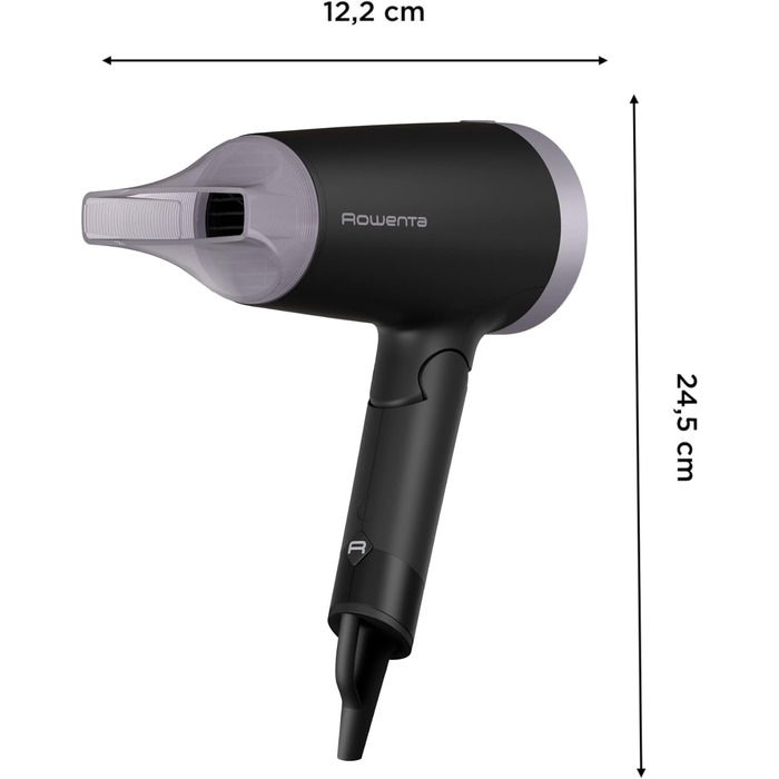 Фен для волосся Rowenta Express Style CV1801, 1900 Вт, з концентратором та режимом холодного повітря, чорний/фіолетовий