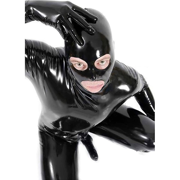 Чоловічий латексний костюм IQOAIJ: сексуальний латексний комбінезон з блискавкою, PVC боді для клубів, XL