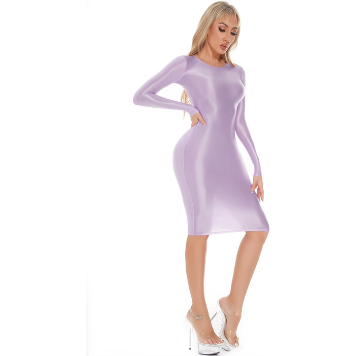 Сукня FEOYA Даен Елегантна Вечірня Сукня-Етуikleid, Глянцева, Тілесна, Зі Блиском, Для Вечірок, Розмір XL (Фіолетовий, XL)
