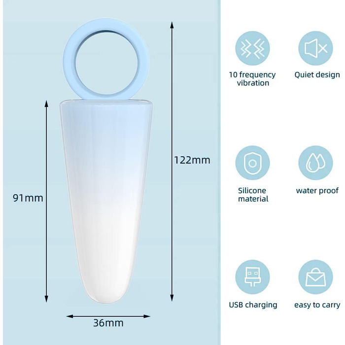 Віброяйце NAIXBTY для жінок: масажер для вагіни та ануса, вібраційний масаж, сексуальні іграшки для пар (блакитний)