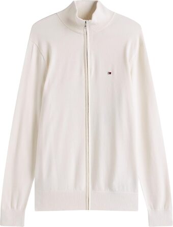 Чоловічий джемпер Tommy Hilfiger Essential Cotton Zip Thru з коміром-стійкою, жовтий (Ivory Petal), розмір L