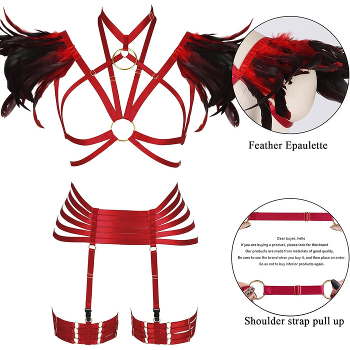 Жіночий комплект пір'яний корсет, бюстгальтер, клітка, великі розміри, панк, готика, фестиваль, карнавал, костюм (бордовий, довгий)