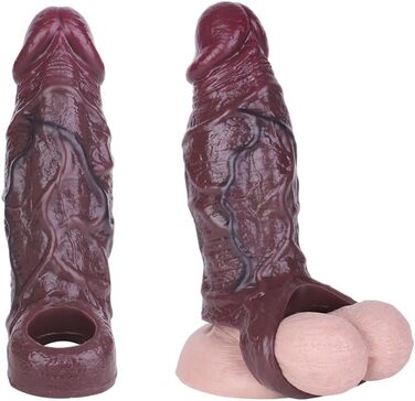 Сліп для пеніса з рідинного силікону з кільцем для яєчок, подовжувач пеніса для збільшення та затримки еякуляції. Інтим-іграшка для чоловіків.