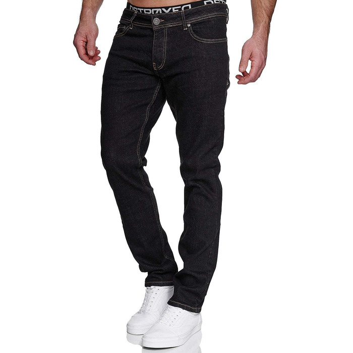 Чоловічі джинси MERISH Slim Fit з ефектом стрейч, дизайнерські денімові штани, чорні (модель 9148-2100, 42W / 34L)