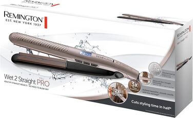Випрямляч для волосся Remington Wet2Straight Pro S7970 для вологого та сухого волосся, з датчиком вологості та LCD-дисплеєм, 140-230°C