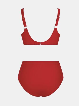 CUPSHE Бікіні жіночий комплект: зав'язування, перехрещення, пуш-ап, висока талія, двочастинний купальник, червоний, розмір XL