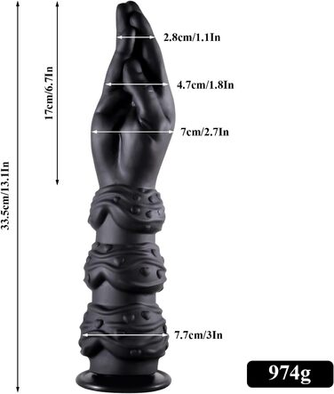 Анальний дилда 33.5 см, велика, чорна з потужним присоском, для жінок, лесбійок та чоловіків