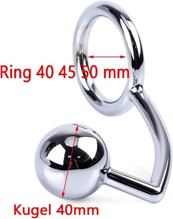 Анальний плагін Jixaxe з кільцем для пеніса, сталевий гачок, 45 мм, для чоловіків