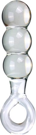Скляний дилдо ZDJBFA 50 мм, 3 перлини: анальні кульки, масаж простати, стимуляція G-точки, для жінок