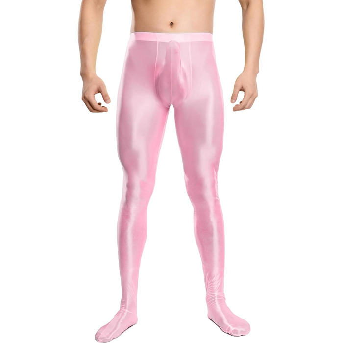 Легінси чоловічі сексуальні, мереживні, з підтяжками, з вирізом, штанні, прозорі колготки (Рожевий, L)