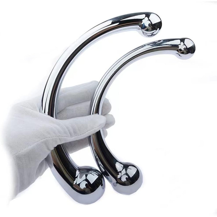 Анальний масажер Doppelkopf Funnight з нержавіючої сталі, подвійний кінчик, масаж G-точки та простати, для чоловіків та жінок