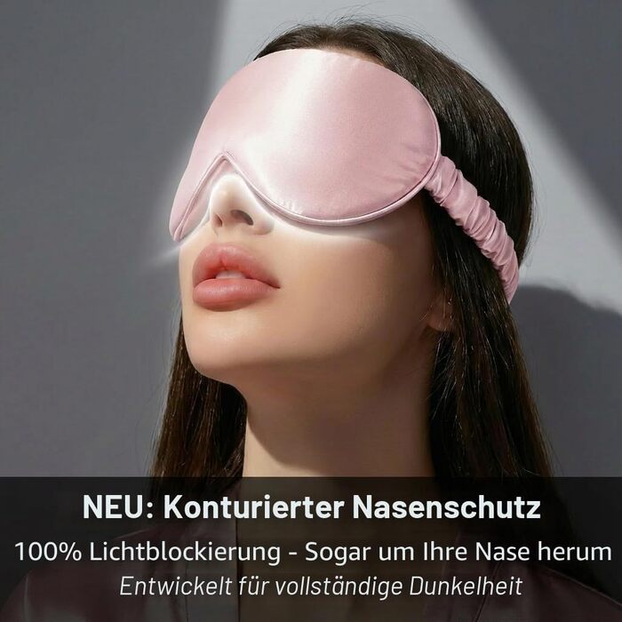 Шовкова маска для сну MATASSE 3D з натурального шовку Mulberry 22 момме, контурна маска для очей від світла для жінок та чоловіків, італійський дизайн, колір: шампань