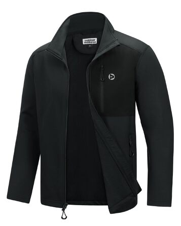 Чоловіча спортивна флісова куртка Outdoor Ventures, легка кофта з 5 кишенями, чорна, розмір M