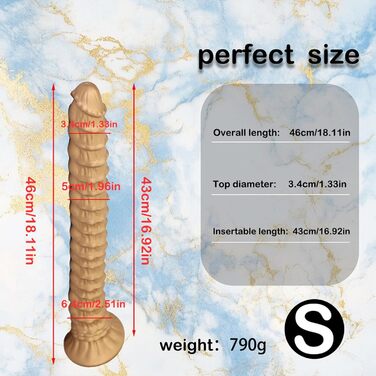 Масажер для тіла 60 см з присоскою, стимуляція G-точки, для чоловіків та жінок