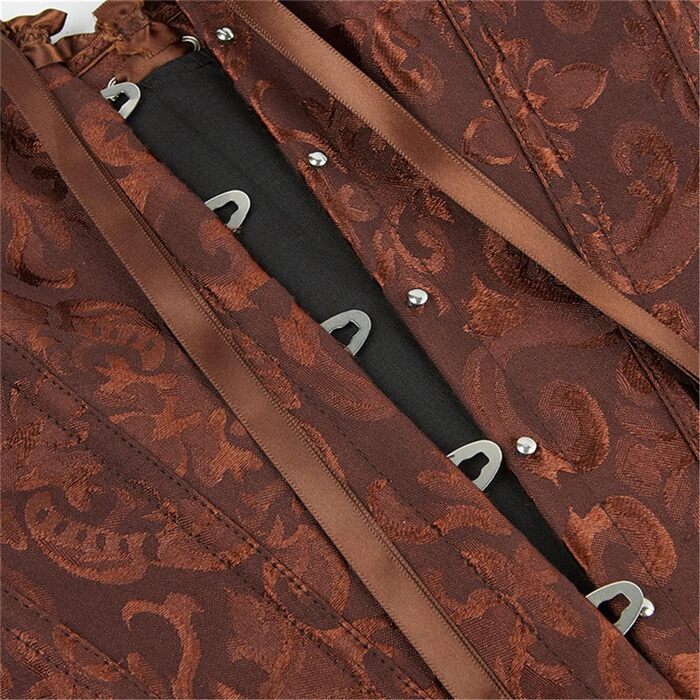 Корсет Daen Korsett для корекції фігури, бюстгальтер-корсеть, готичний стиль, шнурівка, бюстгальтер (Коричневий, S)