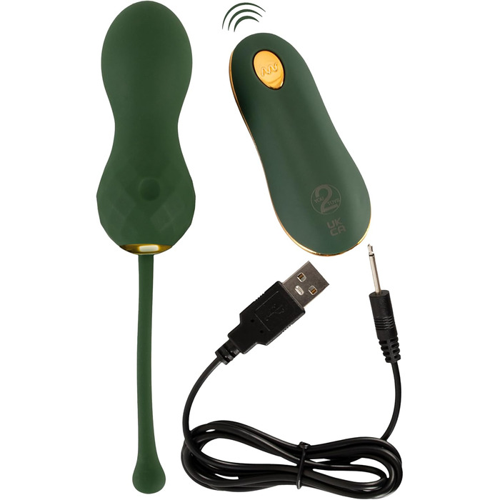 Вібратор для інтимної зони Emerald Love Luxurious Rabbit Grün/Gold, 3,0-4,1 см (Liebeskugeln)