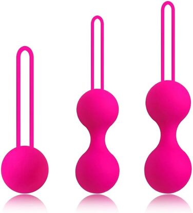 3 шт. Вагінальні кульки-перлини з силікону для жінок - тренажер Kegel, рожевий