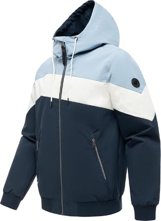 Чоловіча легка демісезонна куртка Ragwear Stewie Block: водонепроникна та дихаюча з капюшоном, Dusty Blue, розмір S-4 (M)