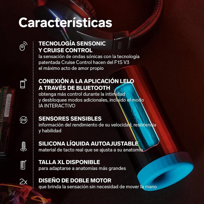 LELO F1S V3 Lustkonsole: Масажер для чоловіків з Bluetooth, 8 режимів, AI-контроль, синій (червоний)