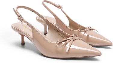 Жіночі туфлі-слінгбеки DREAM PAIRS на підборах kitten heel, бежеві (нюд), розмір 40.5 EU