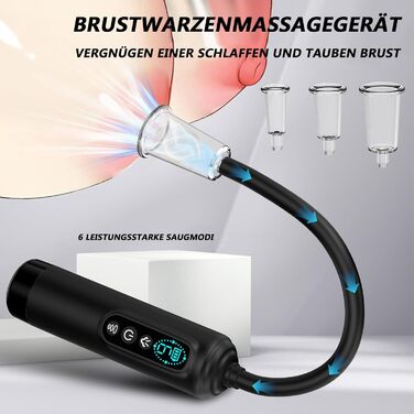 Електрична вакуумна пампушка для жінок з 6 рівнями потужності, для кліторальної та вагінальної стимуляції, 5 присосок (2 великі + 3 малі) - секс-іграшки для жінок та пар