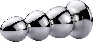 Анальний сталевий плагін Soarvlorfy: маленька та велика куля, анальний дildo, стимулятор G-точки, для чоловіків та жінок, срібло (L, срібло)