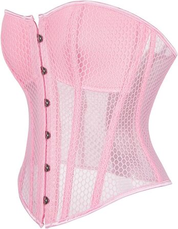 Топ-корсет жіночий Ренесанс з сітчастими вставками для вечірніх образів – побачення, осінні образи, милий топ для вечірки, клубу, бретельний топ з корсетним шнуруванням (#02-рожевий, XS)