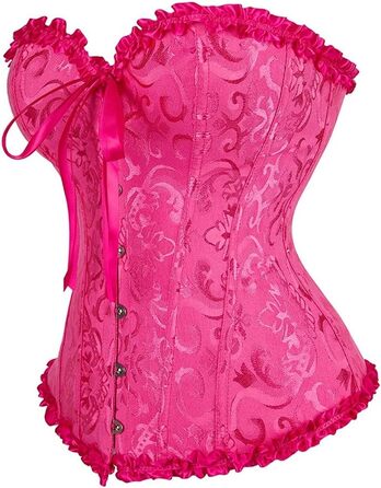 Корсет для повних грудей: спідня білизна, корсаж, весільний варіант, рожевий/червоний сатин