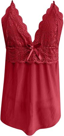 Боді жіноче на тонких бретелях, червоне, з V-подібним вирізом та стрингом, піжама, еластичний виріз, універсальний розмір (XXL)