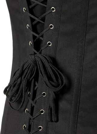 Корсет Daisy Corsets чорний бавовняний з суцільними ребрами жорсткості, розмір 6X