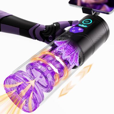 Електричний мастурбатор для чоловіків з 9 режимами, ротацією та вакуумом, з тримачем для телефону та імітацією ротової порожнини