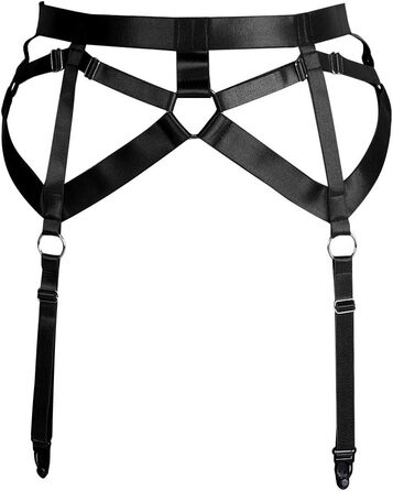 Жіночий корсет-накидка з пряжками, 4 кліпси, на шкарпетки, стилі Harajuku, універсальний розмір, чорний