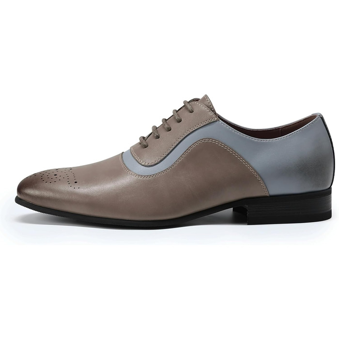 Чоловічі класичні туфлі YFFUSHI Oxford Brogues — офіційне бізнес-взуття, сіро-блакитні, розмір 40 EU