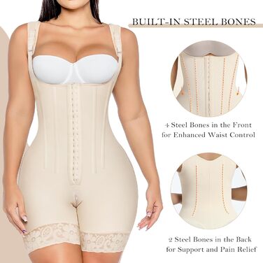 Корсет-м'який бюстгальтер YIANNA для жінок, модель 7306, чорний, L (M, бежевий), з сталевими кісточками, для формування фігури