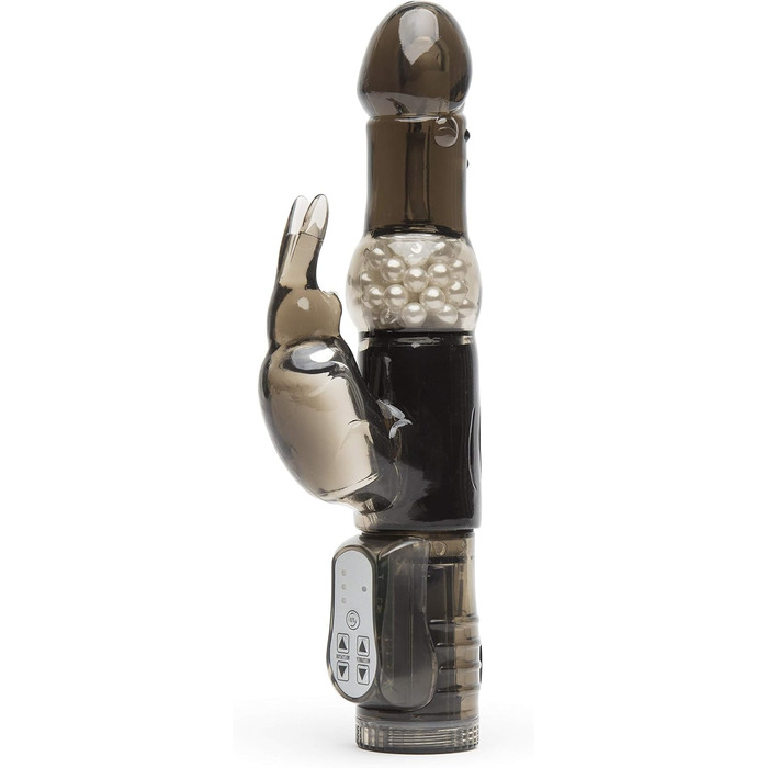 Вібратор Lovehoney Jessica Rabbit | Подвійна стимуляція для дорослих | 13 см вібратор з ротаційним валом | Стимулятор клітора та G-точки | Водонепроникний масажер для жінок та пар | Чорний