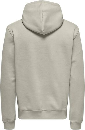 Чоловічий худі Only & Sons Onscurated Regular Fit з капюшоном, колір Silver Lining, розмір XXL