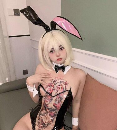 Костюм Зайчика для Дівчат JasmyGirls: Косплей, Рав, Карнавал, Хелловін. Прозорий шкіряний боді (Чорний, X-Small - Medium)