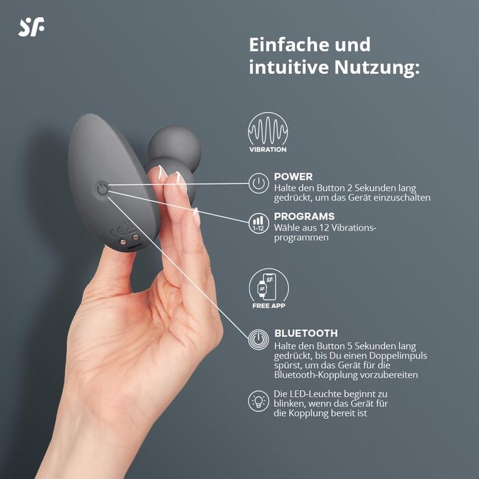 Анальні вібратори Satisfyer Deep Diver Connect App Bluetooth - для чоловіків та жінок | З пультом керування, силікон, водонепроникний IPX7, масаж простати | Компактний та дискретний | З вібрацією, чорний