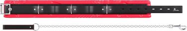Підвіска DEVOTION з ланцюгом зі сталі, карабін, м'яка підкладка, не залишає слідів, з замком, червоно-чорна